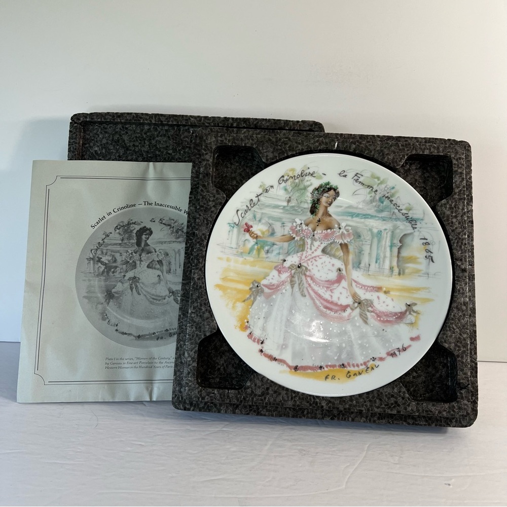 Vintage Limoges Collector Plate W/COA Scarlet in Crinoline Porcelain 8.5"